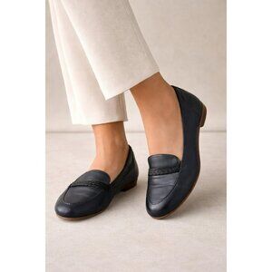 Rag & Bone Penny Loafer Womens EU38.5 US 8 Quiet Luxury Leather Midnight Blue